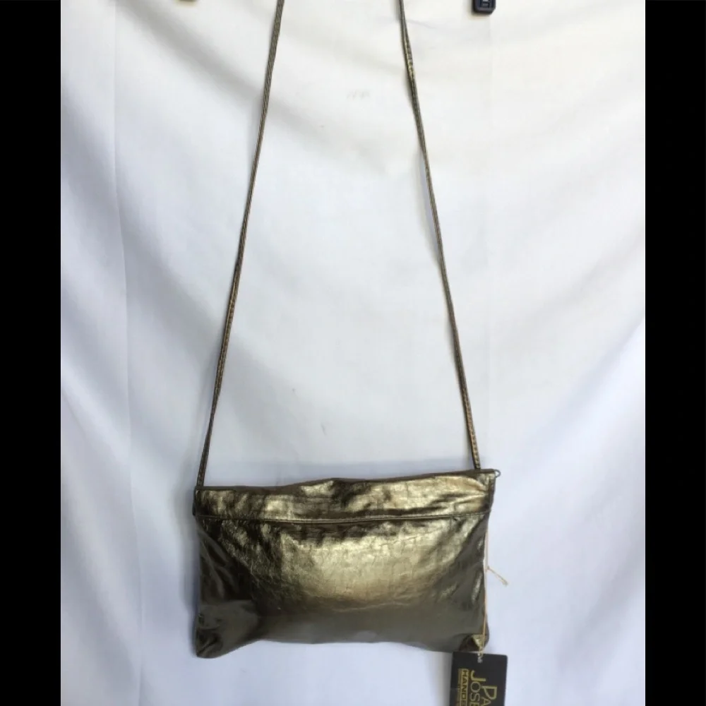 NWT leather envelope bag black or pewter 408